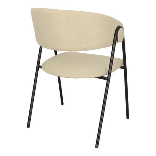 Čalouněná jídelní židle Larisa béžová s područkami v loftovém stylu