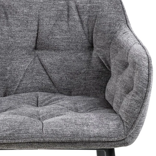 Čalouněná jídelní židle s područkami Brooke antracitová moderní Actona