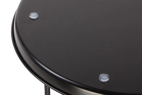 Kulatý kovový konferenční stolek černý moderní do obýváku NORDIFRA 50 cm