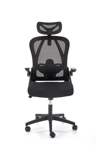 Ergonomická kancelářská židle Yiro černá síťovaná otočná s opěrkou hlavy k psacímu stolu Intesi