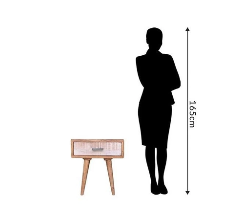 Noční stolek dřevěný 45 cm se zásuvkou skandinávský akácie hnědý Intesi