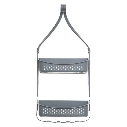 Závěsná koupelnová police Flexible 2patrová šedá do sprchy moderní 5five simply smart