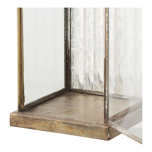 Zahradní lucerna Herslev vysoká sklo a staromosaz na terasu i do zahrady