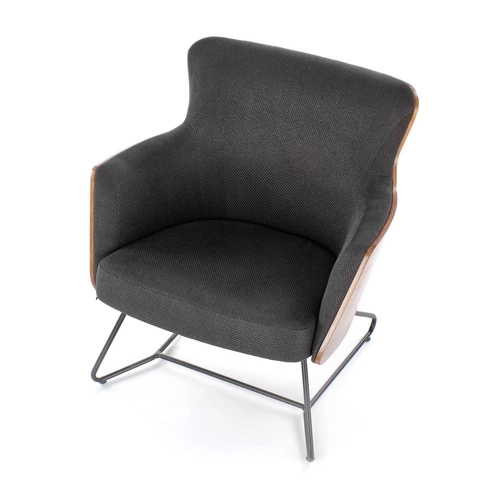 Čalouněné křeslo Calderon šedý ořech na lyžinách do obýváku moderní industriální Intesi