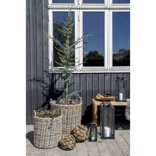 Sada 2 dekorativních košů Indo z ratanu boho do obýváku a na terasu House Nordic