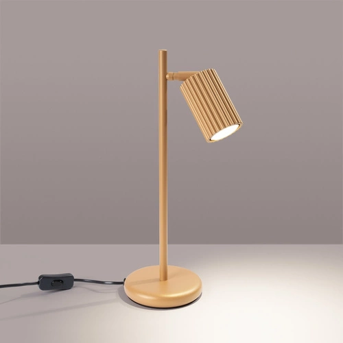 Noční lampička do ložnice Karbon zlatá moderní nastavitelná SOLLUX LIGHTING 43 cm