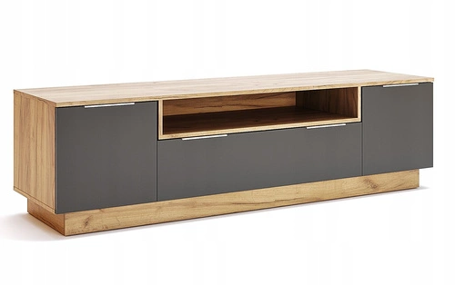 TV stolek 180 cm dub šedý moderní Lana se zásuvkou do obýváku Intesi