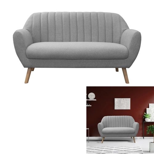 Skandinávská pohovka Bella Intesi šedá 2místná čalouněná s područkami do obýváku