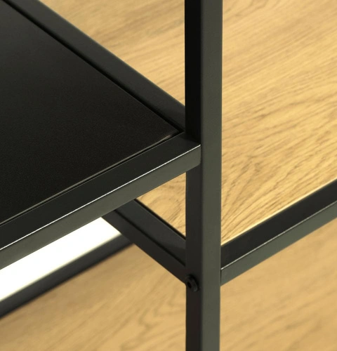 Regál Altino loftový na knihy 80 cm dub a černý kov do obývacího pokoje