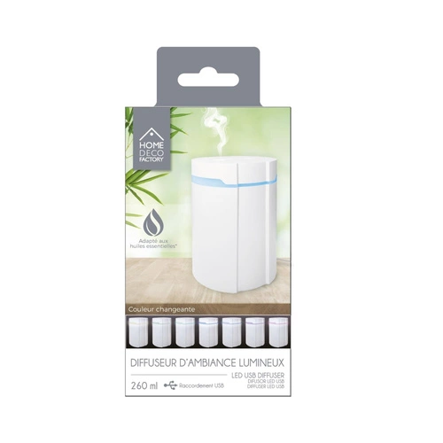 Aroma difuzér LED Broby Intesi bílý USB moderní do bytu i kanceláře 260 ml