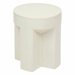 Kulatý bílý keramický konferenční stolek do obýváku a ložnice Atmosphera moderní