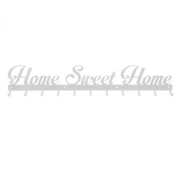 Nástěnný věšák do předsíně Sweet Home bílý kovový moderní 80 cm 11 háčků