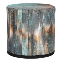 Kulatý taburet Old wood Intesi moderní čalouněný do obýváku nebo ložnice multicolor 40 cm