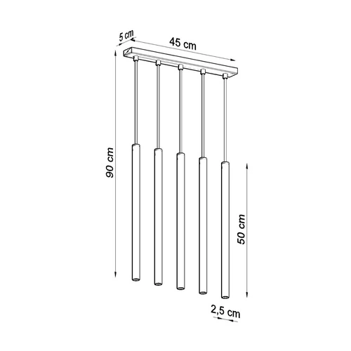 Stropní svítidlo Pastelo 5L moderní zlaté nastavitelné do obýváku a jídelny SOLLUX
