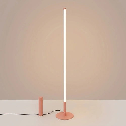 TRANG moderní LED stojací lampa do obývacího pokoje broskvová 3000K
