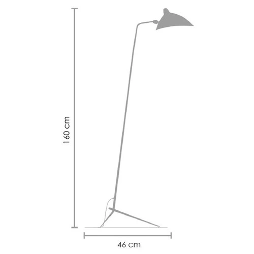 Stojací lampa CRANE-F1 černá kovová moderní do obýváku a na čtení 160 cm