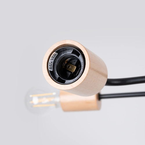 Loftový lustr TIMBO 6 černý dřevěný do obýváku a jídelny od SOLLUX LIGHTING