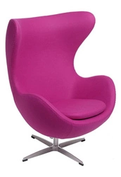 Otočný houpací křeslo ušák Jajo fialový kašmír do obýváku a kanceláře moderní D2.DESIGN