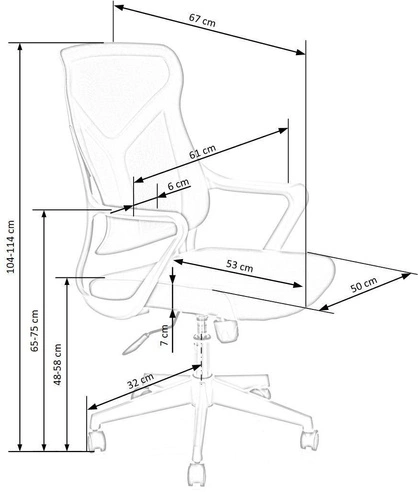 Ergonomická kancelářská židle Vertun černá otočná síťovaná s nastavitelnými funkcemi Intesi