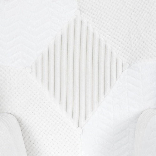 Křeslo ušák Helsinki bílý patchwork do obýváku skandinávský sametový s područkami