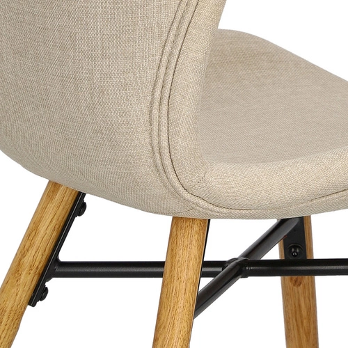 Čalouněná jídelní židle Batilda Actona béžová moderní s dřevěnými nohami