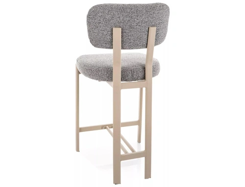 Barová židle Montico šedá čalouněná s opěrkou do kuchyně 62 cm