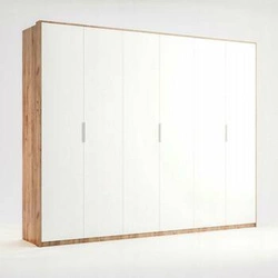 Šatní skříň Tissa 275 cm moderní bílá lesklá dub craft do ložnice