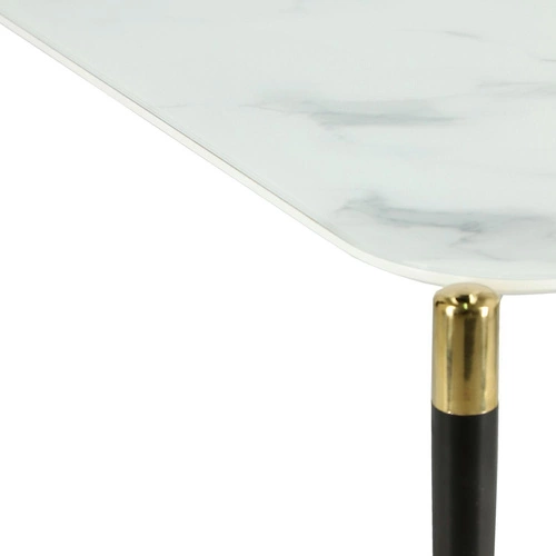 Konferenční stolek Pista obdélníkový bílý skleněný glamour do obýváku Intesi 120x60 cm