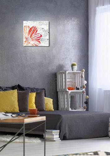 Stropní svítidlo Spring čtvercové červené 30x30 skleněné moderní do obýváku CANDELLUX