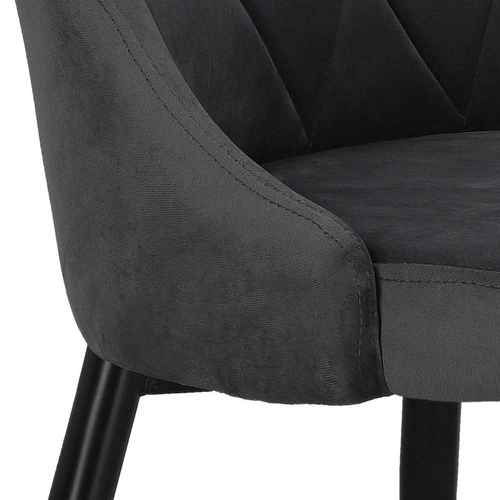 Jídelní židle Magnat čalouněná šedý samet glamour na černých kovových nohách Intesi