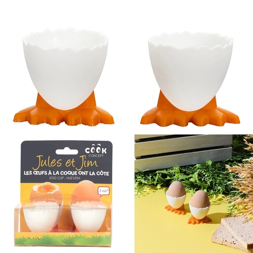 Intesi sada 2 dekorativních bílých stojánků na vajíčka na měkko