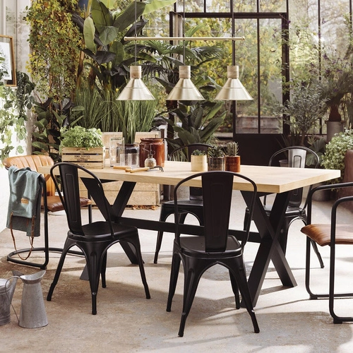 Závěsné svítidlo Bota zlaté 3bodové nad stůl nebo do kuchyně, kov a mangové dřevo Atmosphera