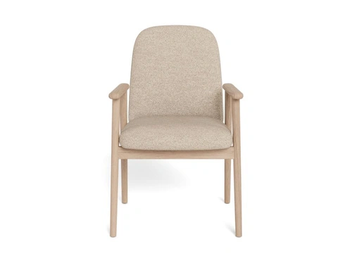 Židle Calvin Arm béžová bouclé dubová skandinávská do jídelny