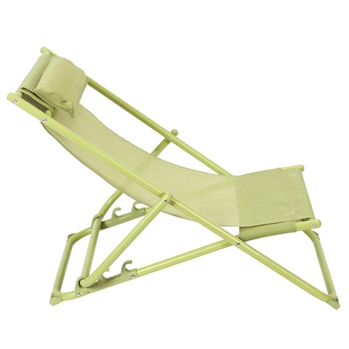 Zahradní skládací lehátko Canard zelené s nastavitelným opěradlem, kovové na terasu nebo pláž