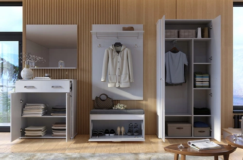 Komoda Bella bílá s šuplíky moderní lesk 90 cm do obýváku Intesi