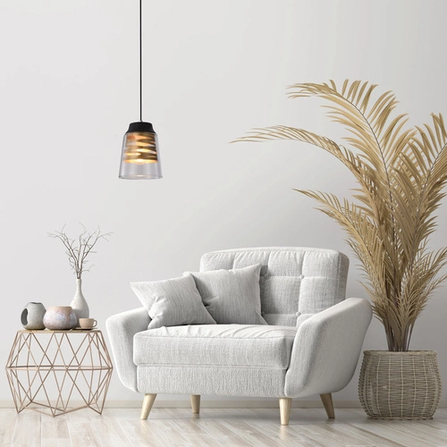 Závěsná lampa Fresno černá 1x60W E27 čirý difuzor