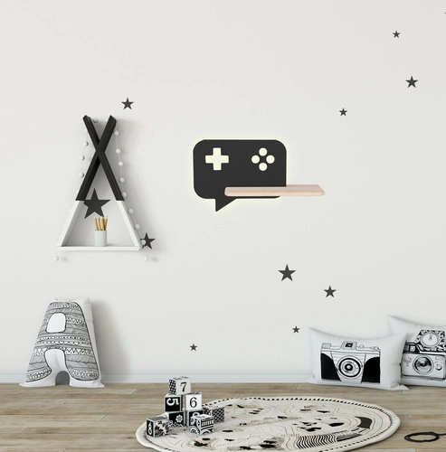 Konzolová nástěnná lampa 5W LED 4000K iq kids s drátem černá