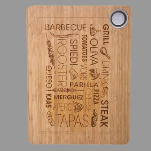 Bambusové prkénko na krájení 5five simply smart Word s drážkou do kuchyně 38x27,8 cm