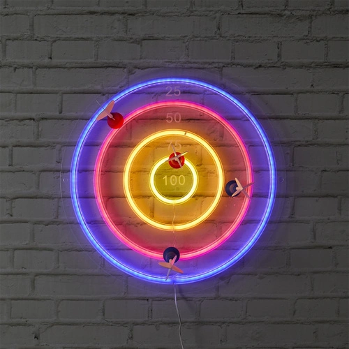 Lampička Terč se šipkami LED barevná