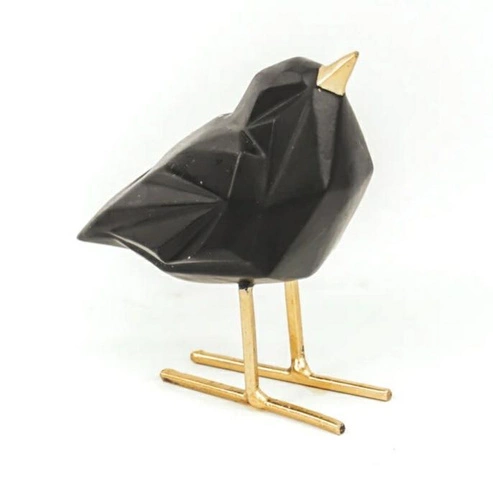 Dekorační figurka Love Bird černá moderní na komodu do obýváku nebo ložnice HV Decor