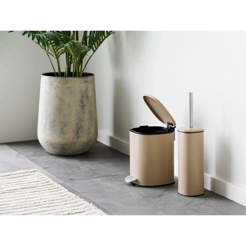 WC kartáč Lodi béžový kovový moderní do koupelny 39 cm