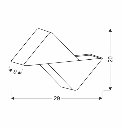 Dracaena venkovní nástěnné svítidlo zahradní svítidlo fasádní šikmé 29x20cm černé 2x6W LED IP65