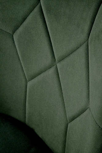 Čalouněná sametová židle Myanna Intesi zelená moderní do jídelny a obýváku s opěrkou