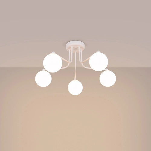 Lustr Astral 5 bílý minimalistický skleněné koule moderní Sollux Lighting