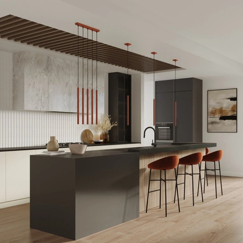 Moderní červené závěsné svítidlo Pastelo 3 světla do obýváku s nastavitelnou výškou