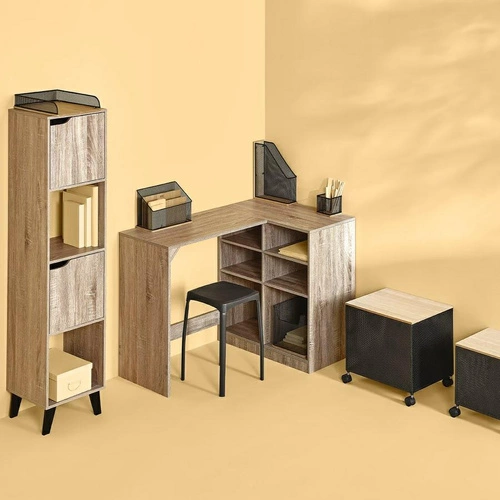 Kali rohový psací stůl s policemi na práci a studium přírodní 5five simply smart