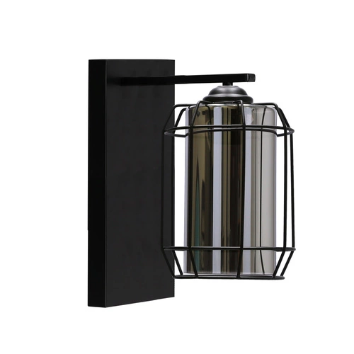 Nástěnná lampa Jonera černá p25 1x40W E27 kouřové stínítko