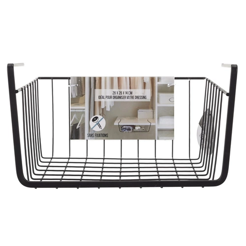 Závěsný policový koš S černý