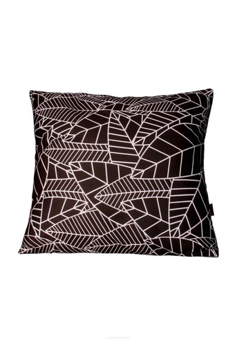 Sametový dekorační polštář Weed černo-bílý antialergenní do obýváku 40x40 cm