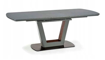 Rozkládací jídelní stůl Lotti loft antracit matný se skleněnou deskou 160–200x90 cm Intesi